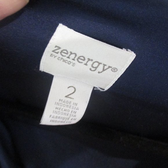 Zenergy by Chico drawstring navy cardigan m l 2 - Picture 3 of 3